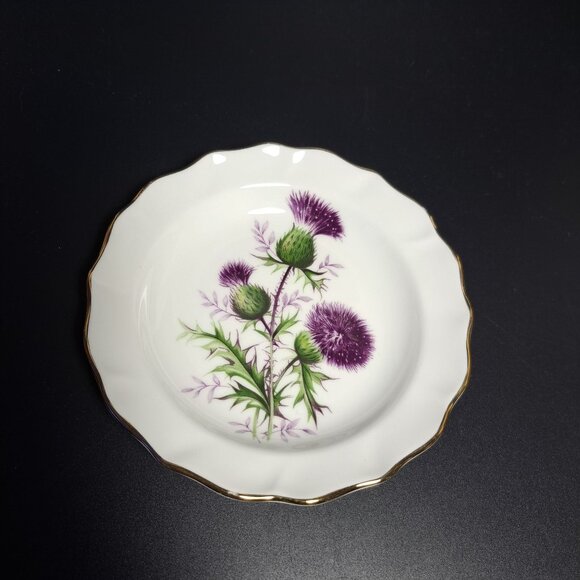 Duchess Thistle Bone China Coaster With Gold Trim - Picture 2 of 4